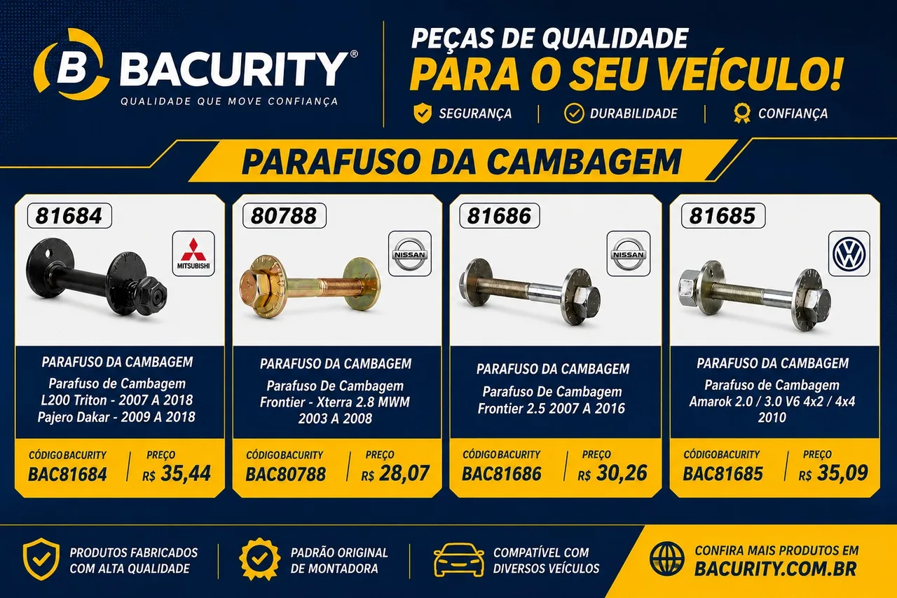 Parafuso Cambagem L200 Triton, Pajero Dakar, Frontier, Amarok